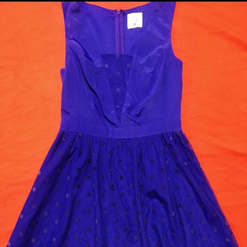 Mac + Jac Blue Polka Dot Fit and Flare Dress